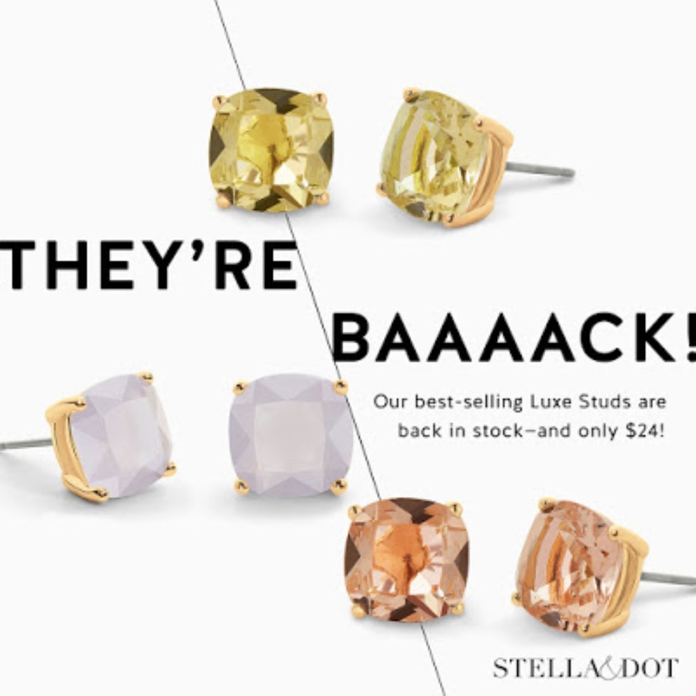 :: Stella & Dot Luxe Studs - Yellow - Picture 3 of 6